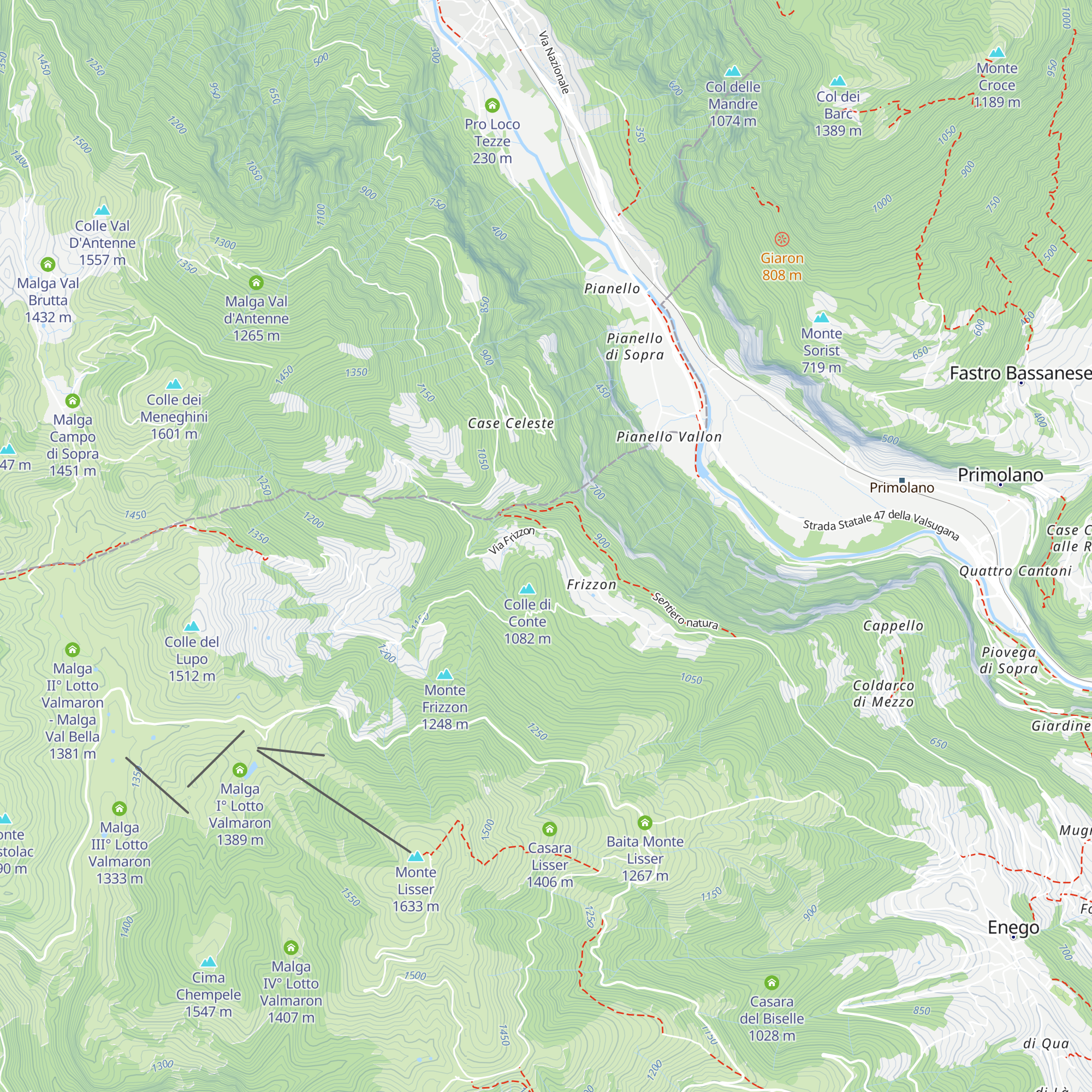 Malga Conte map