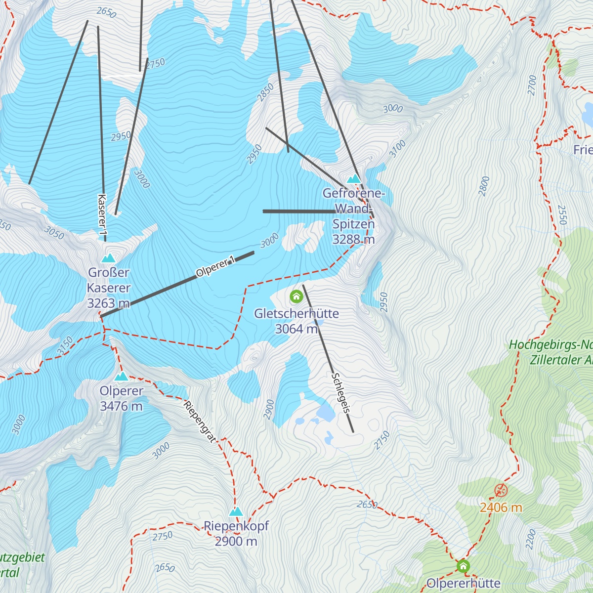 Gletscherhütte map