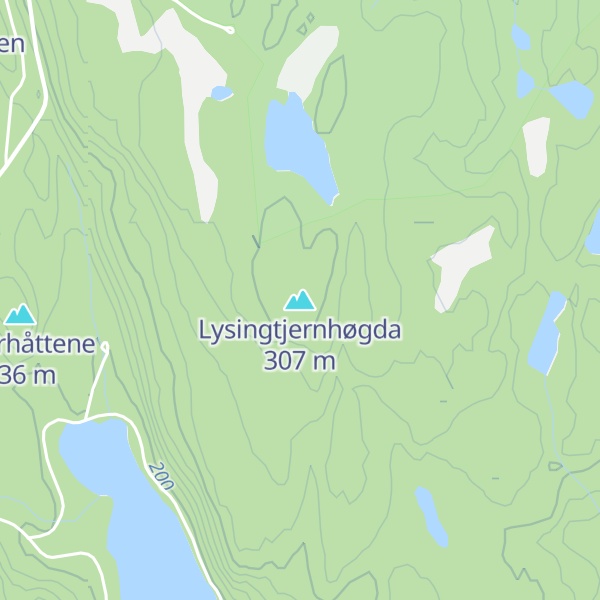 Map of Lysingtjernhøgda