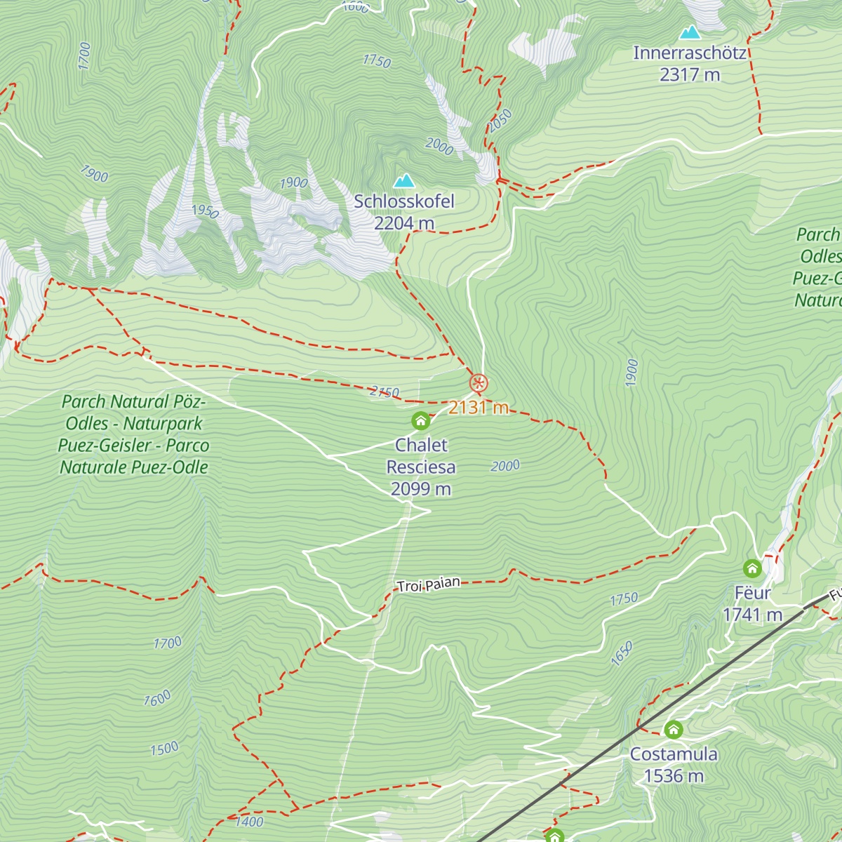 Chalet Resciesa map