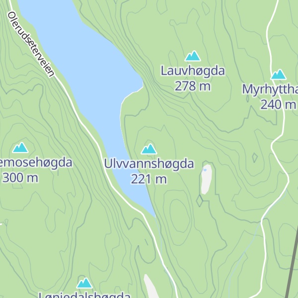 Map of Ulvvannshøgda
