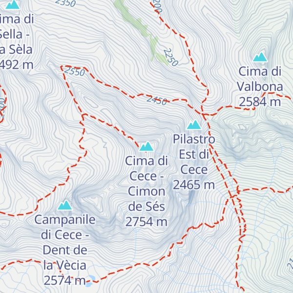 Map of Cima di Cece - Cimon de Sés