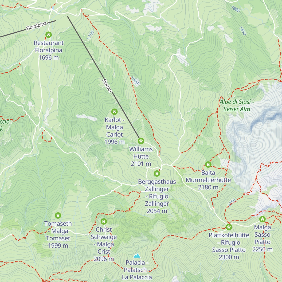 Williams Hütte map