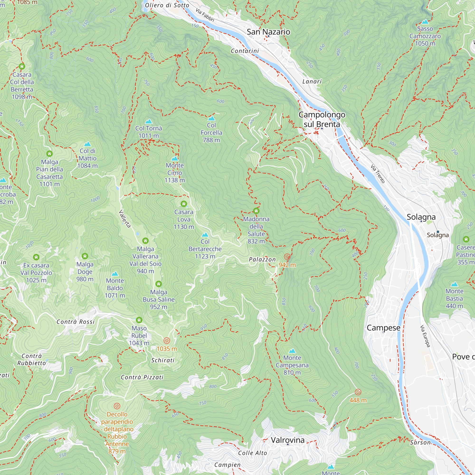 Malga Busa del Pozzo map