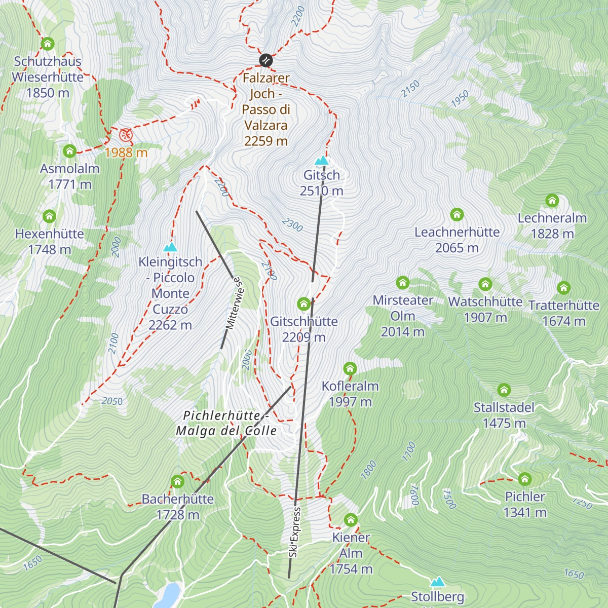 Gitschhütte map