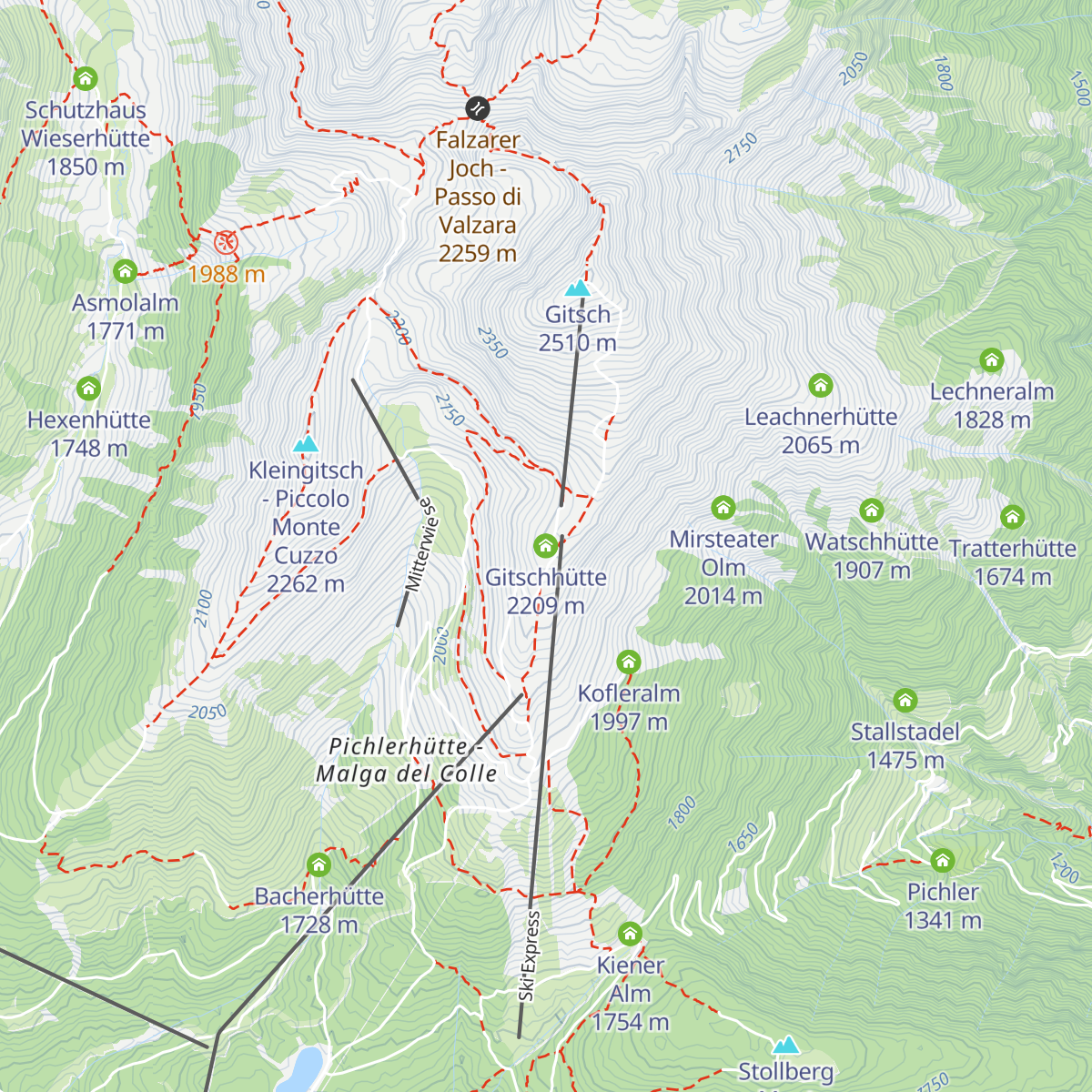 Gitschhütte map