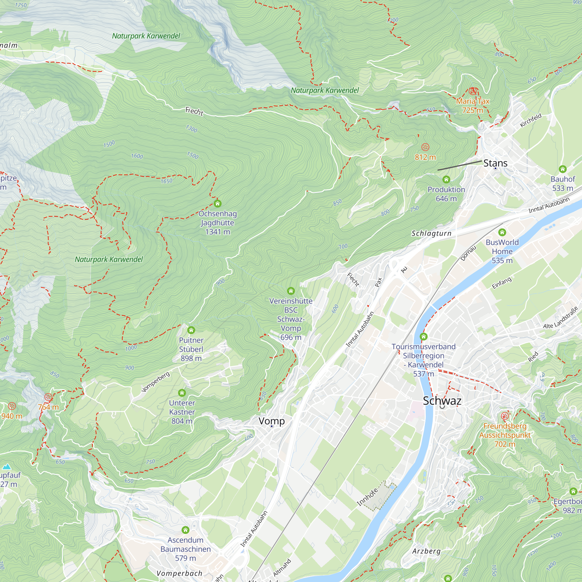 Vereinshütte BSC Schwaz-Vomp map
