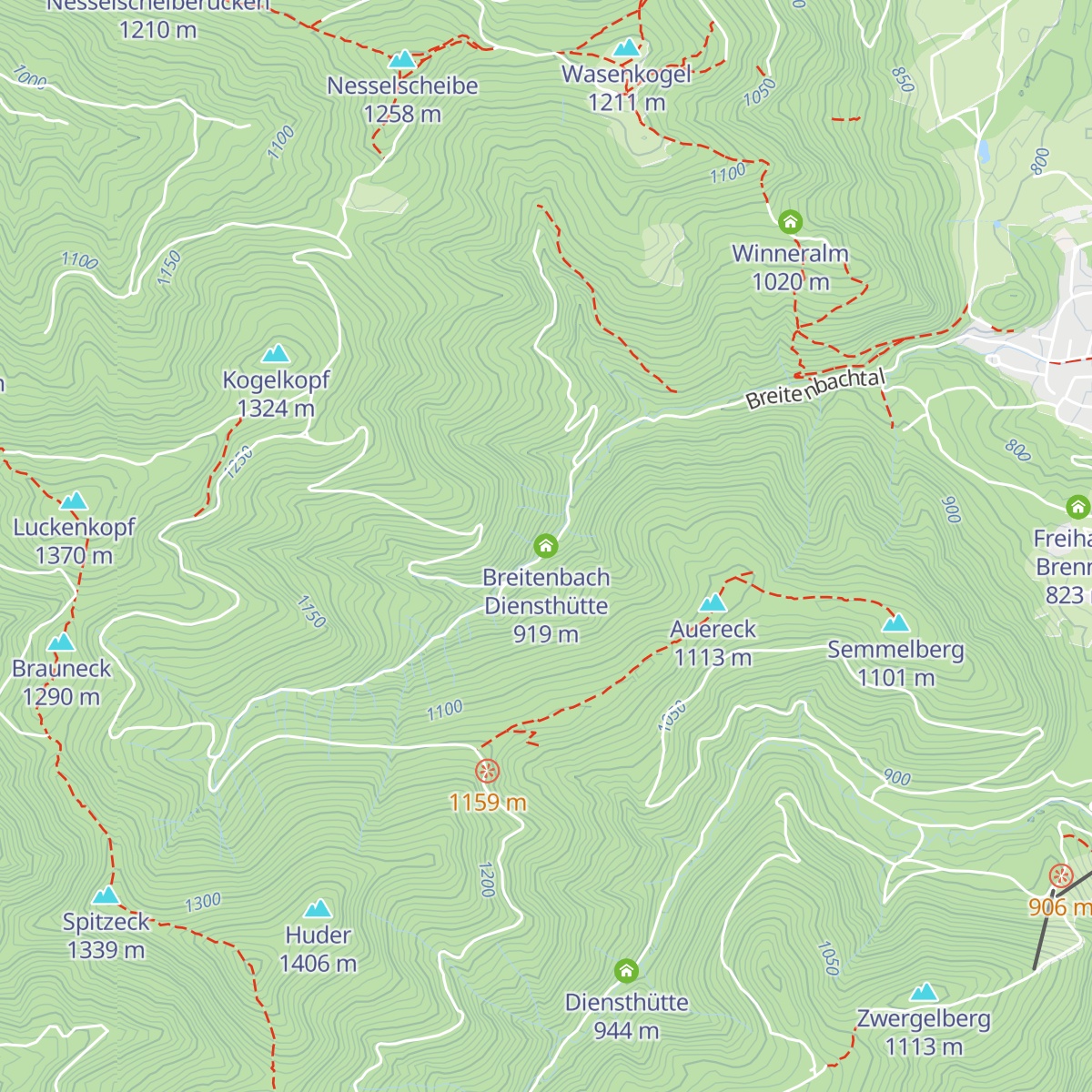 Breitenbach Diensthütte map