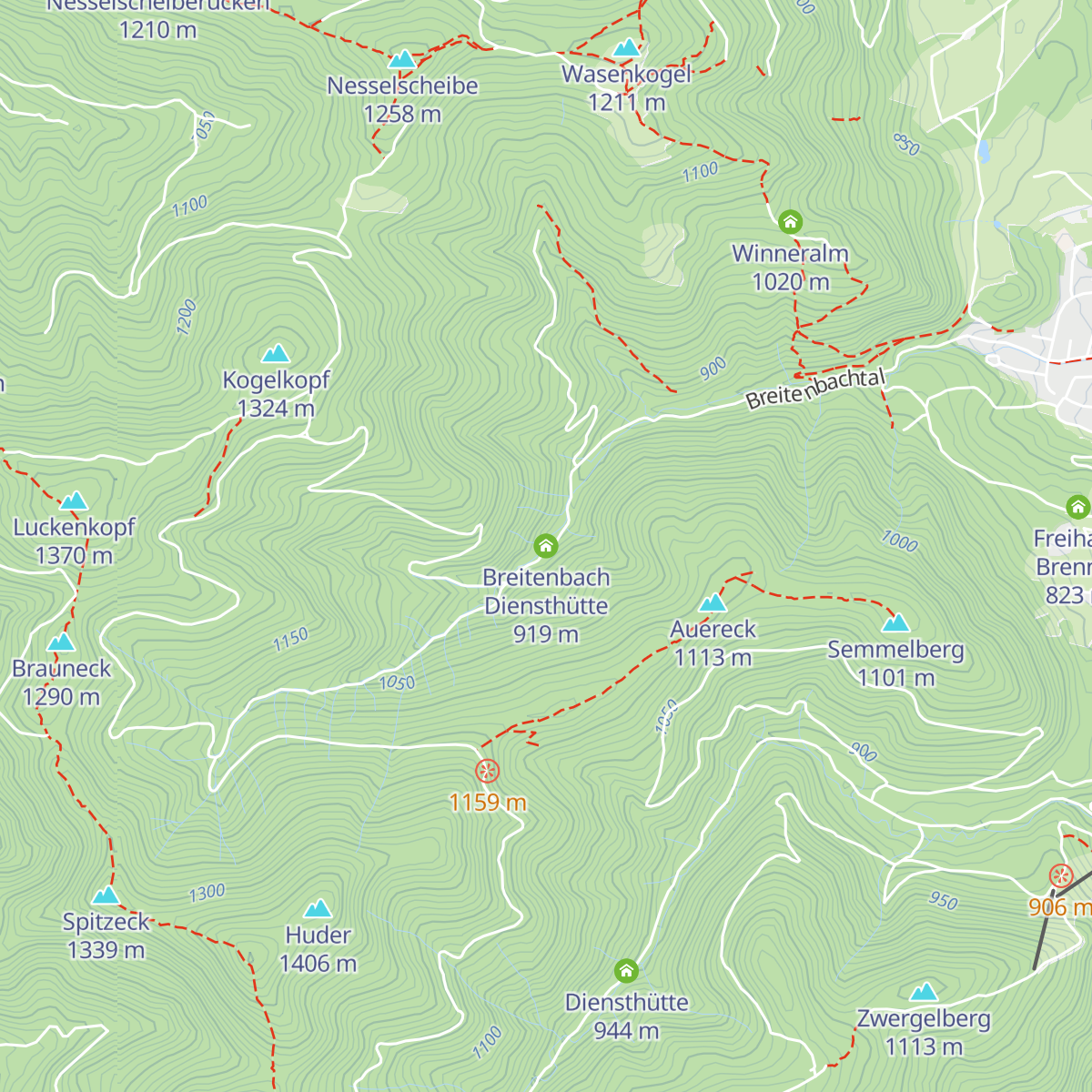 Breitenbach Diensthütte map
