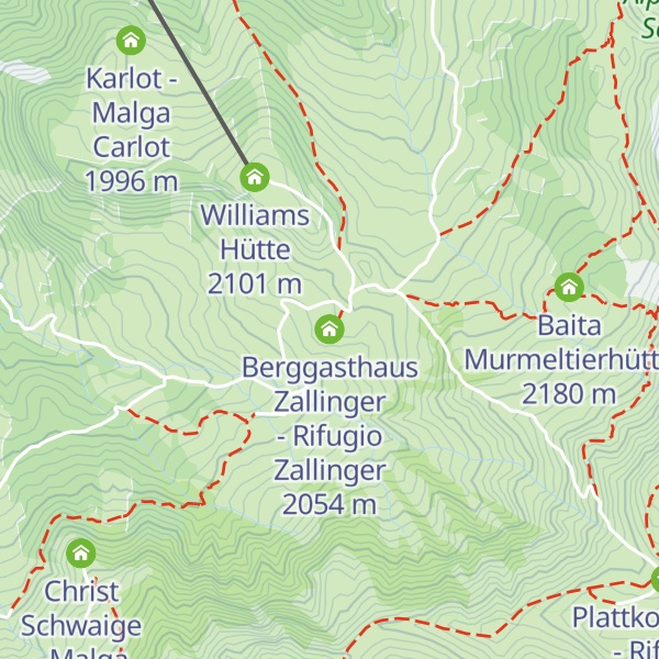 Map of Berggasthaus Zallinger - Rifugio Zallinger