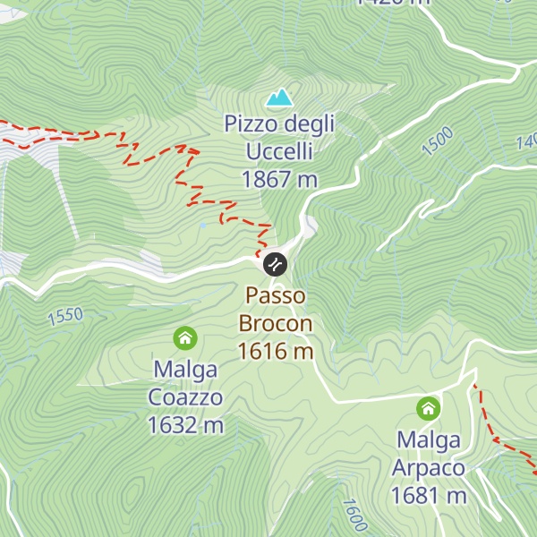Map of Albergo Passo Brocon
