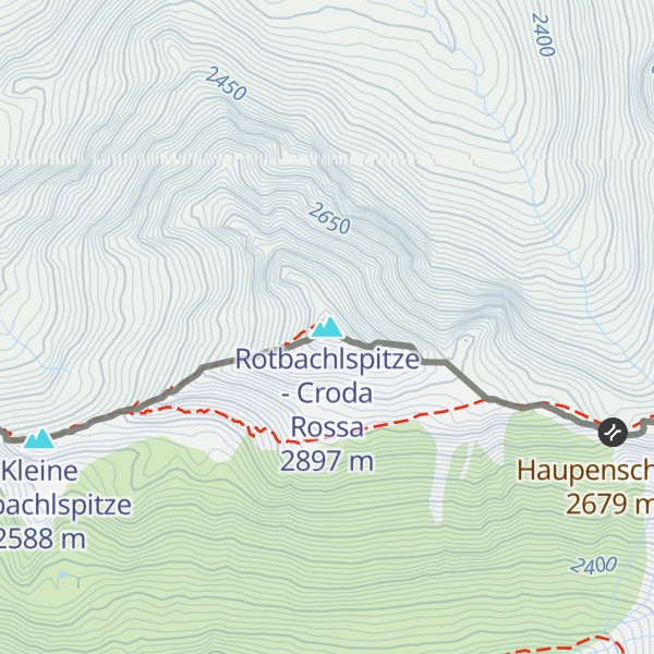 Map of Rotbachlspitze - Croda Rossa