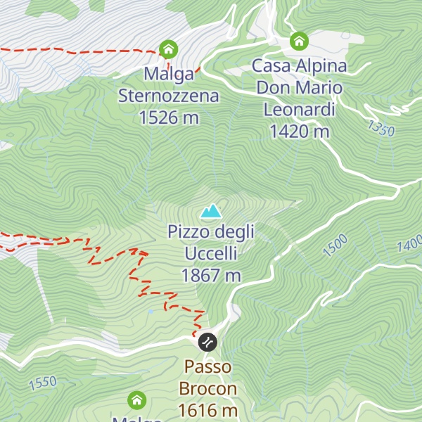 Map of Pizzo degli Uccelli