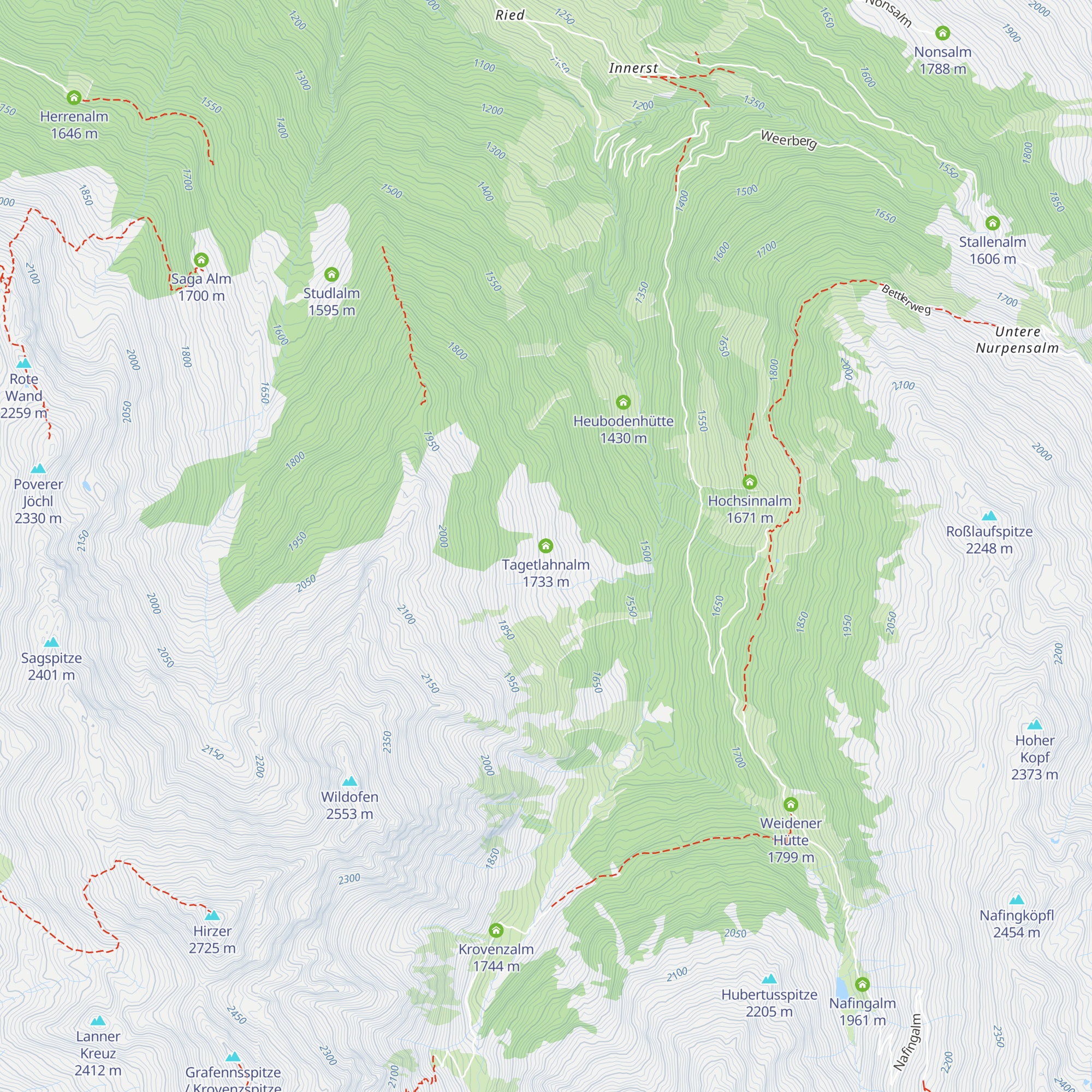 Tagetlahnalm map