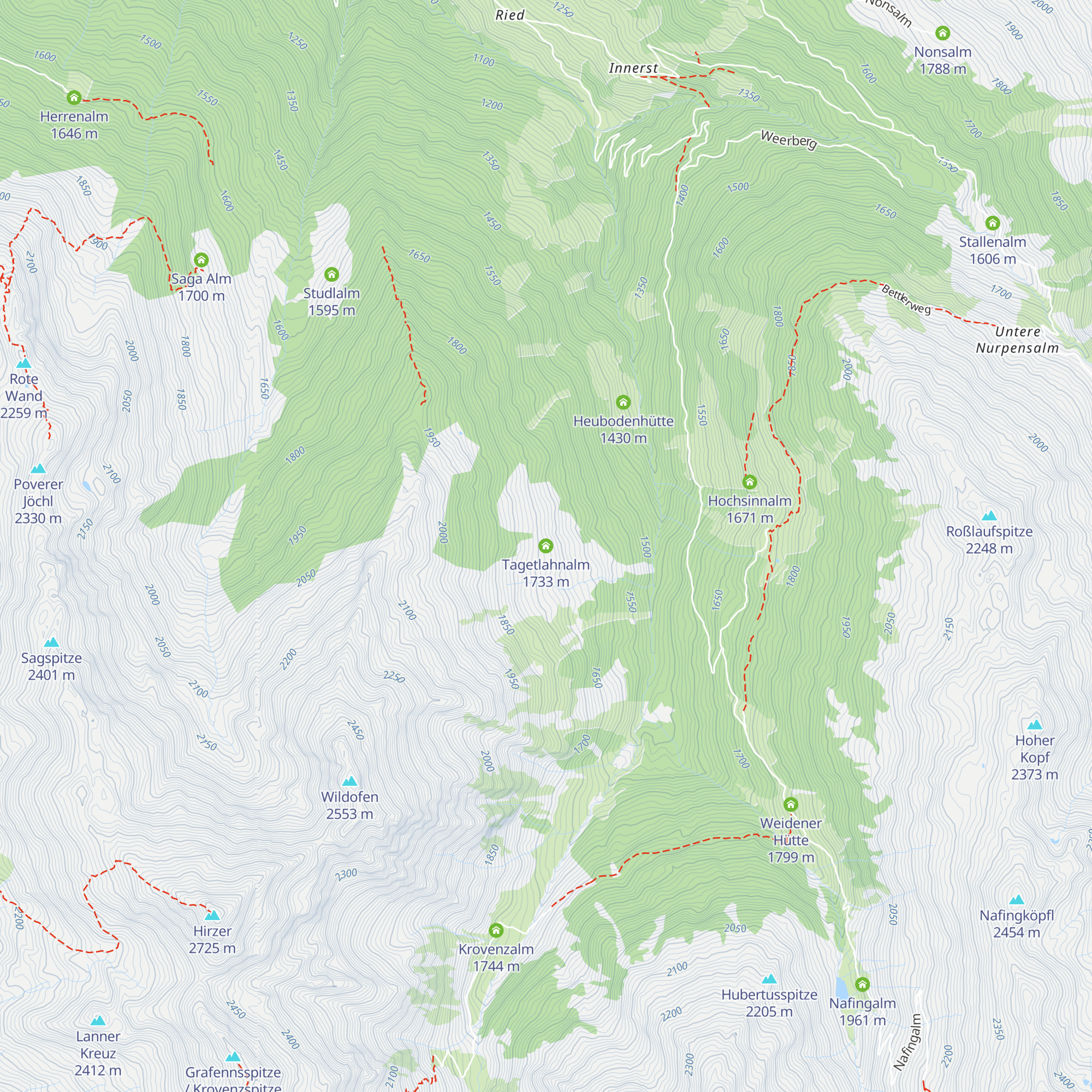 Tagetlahnalm map