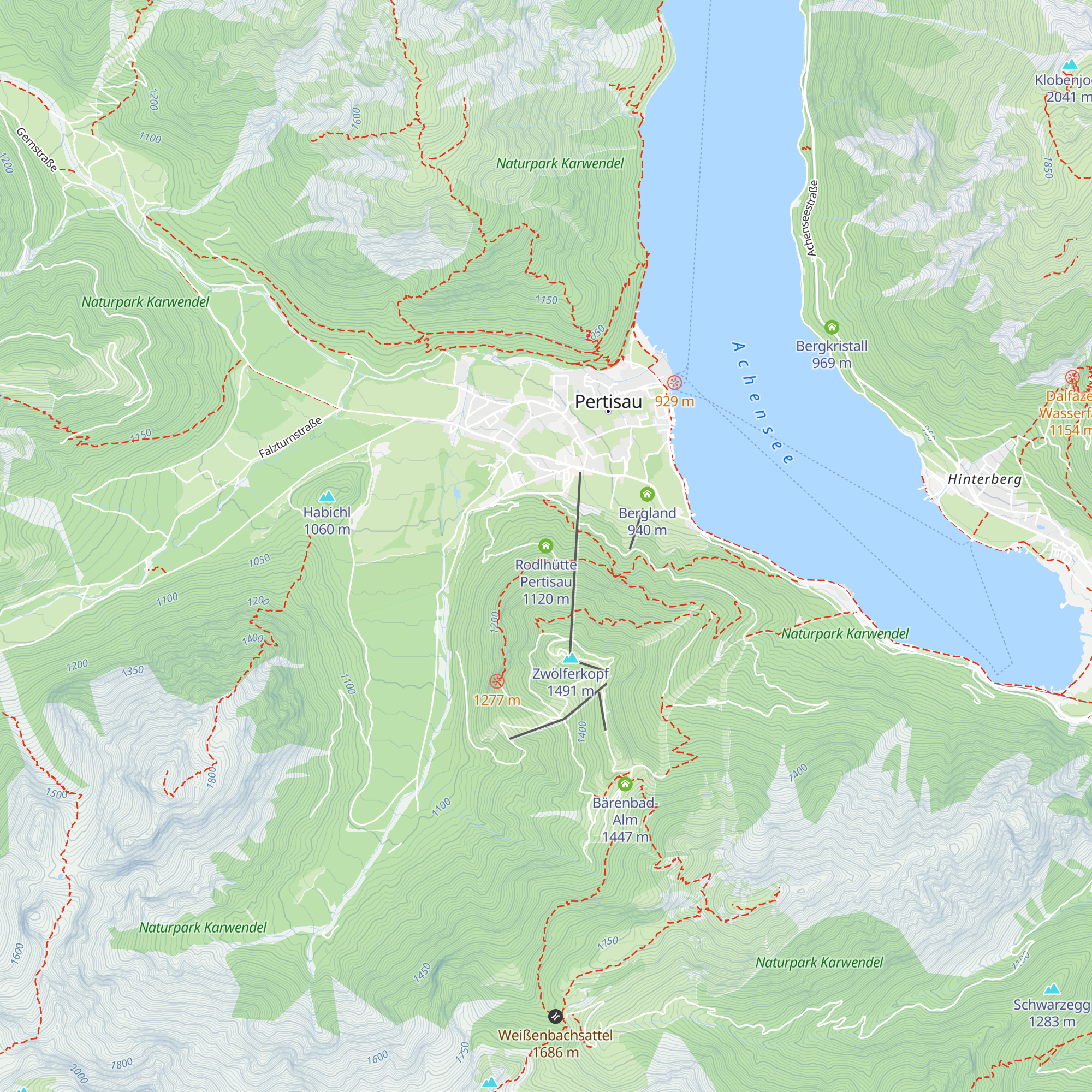 Rodlhütte Pertisau map