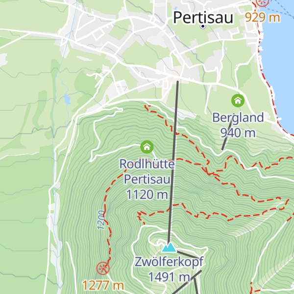Map of Rodlhütte Pertisau