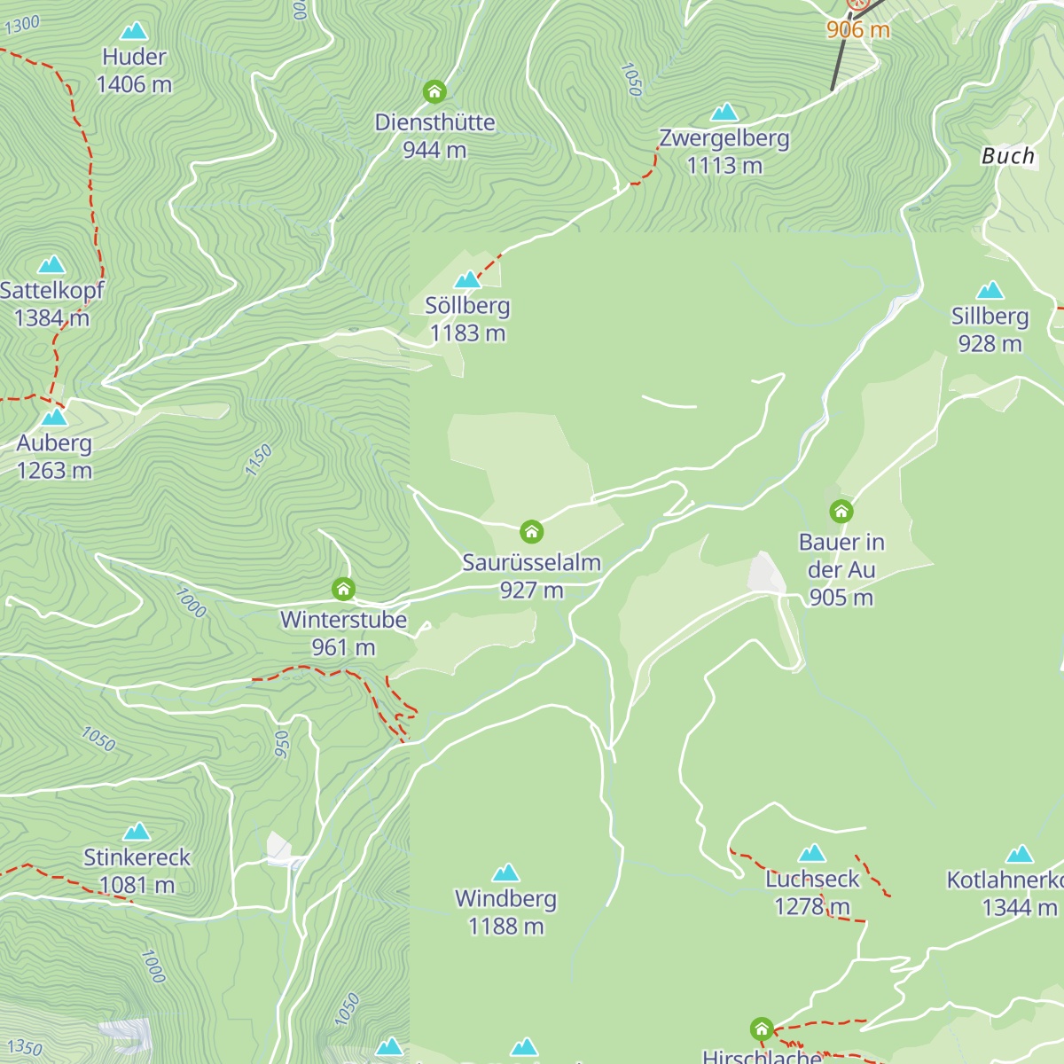 Saurüsselalm map