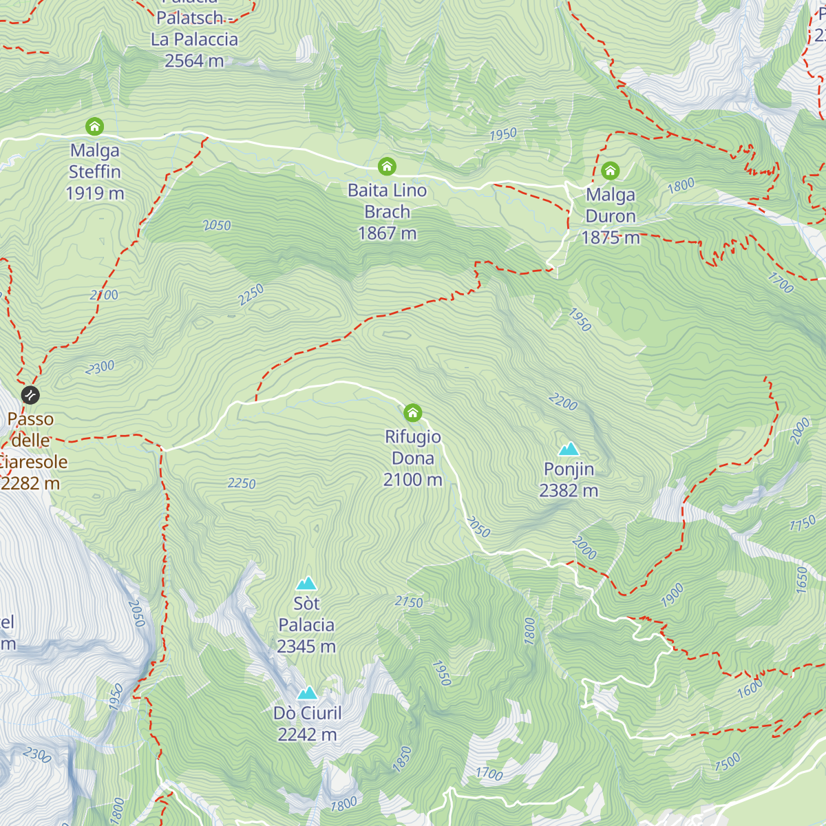 Rifugio Dona map