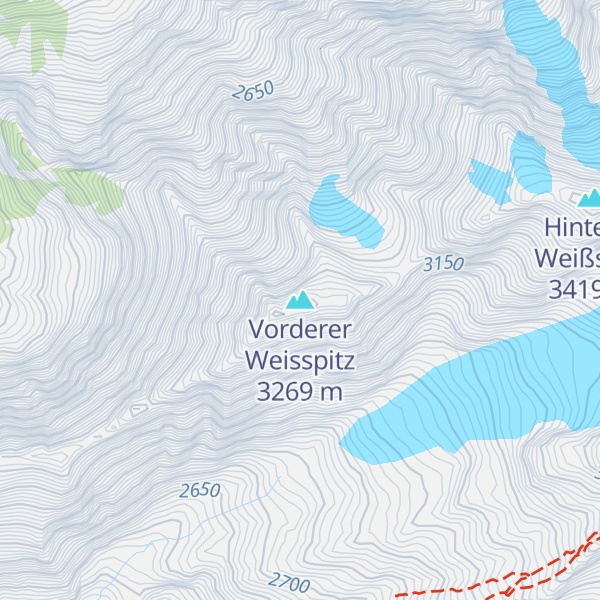 Map of Vorderer Weisspitz