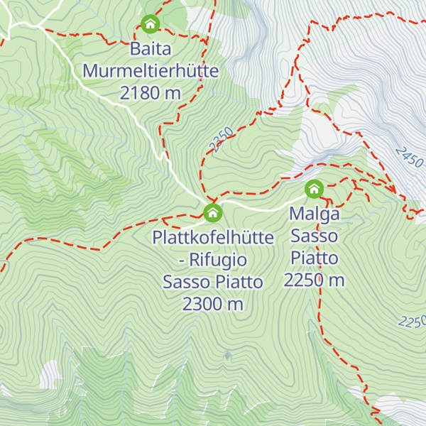 Map of Plattkofelhütte - Rifugio Sasso Piatto