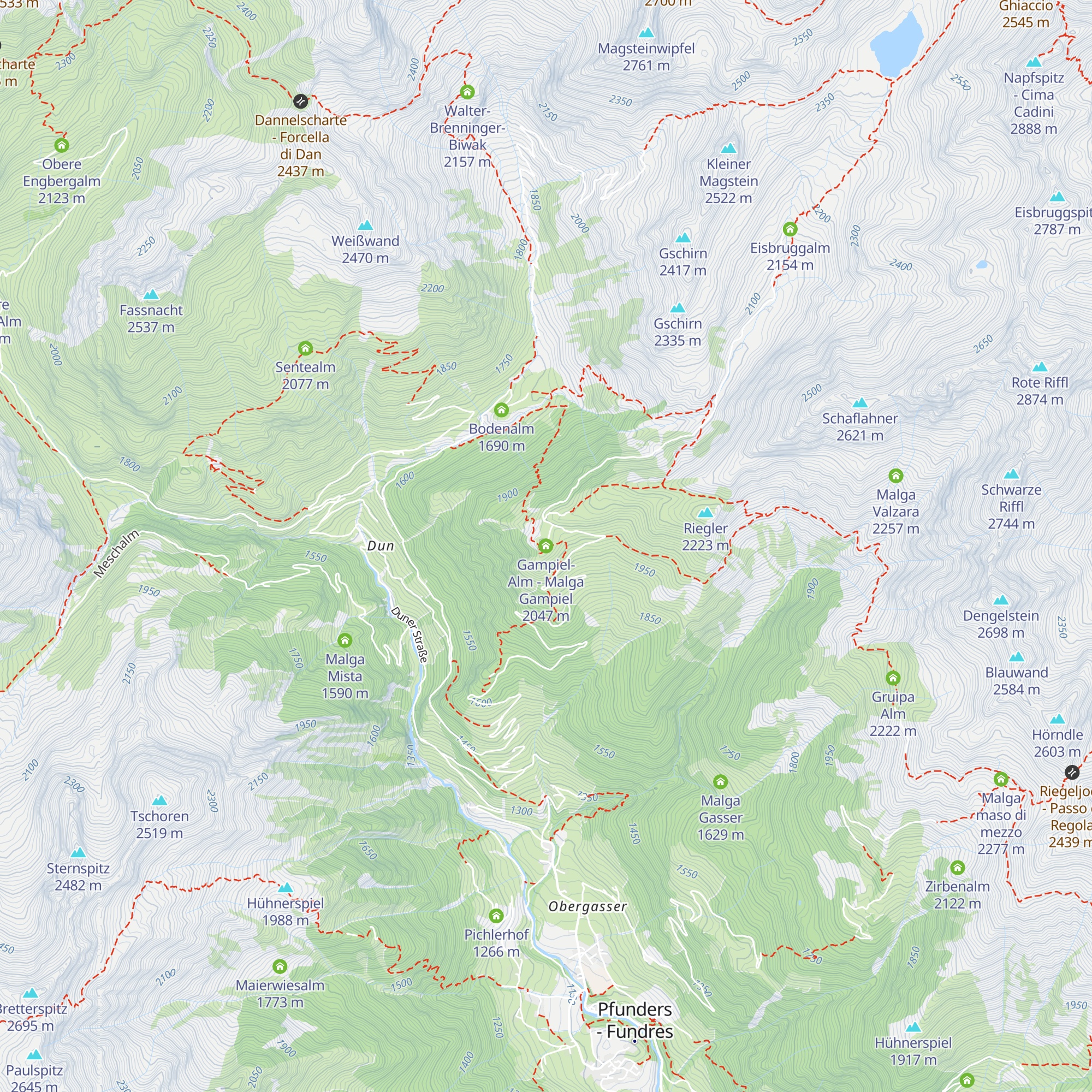 Gampiel-Alm - Malga Gampiel map