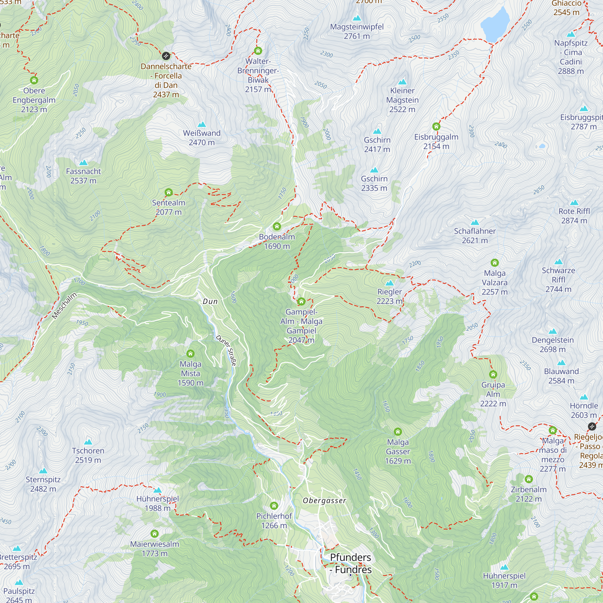 Gampiel-Alm - Malga Gampiel map