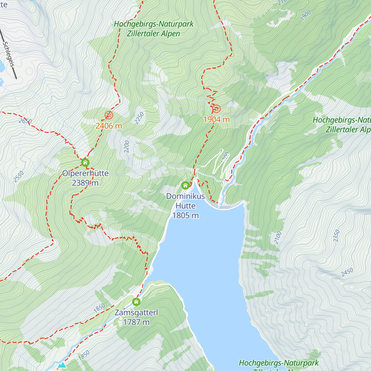 Dominikus Hütte map