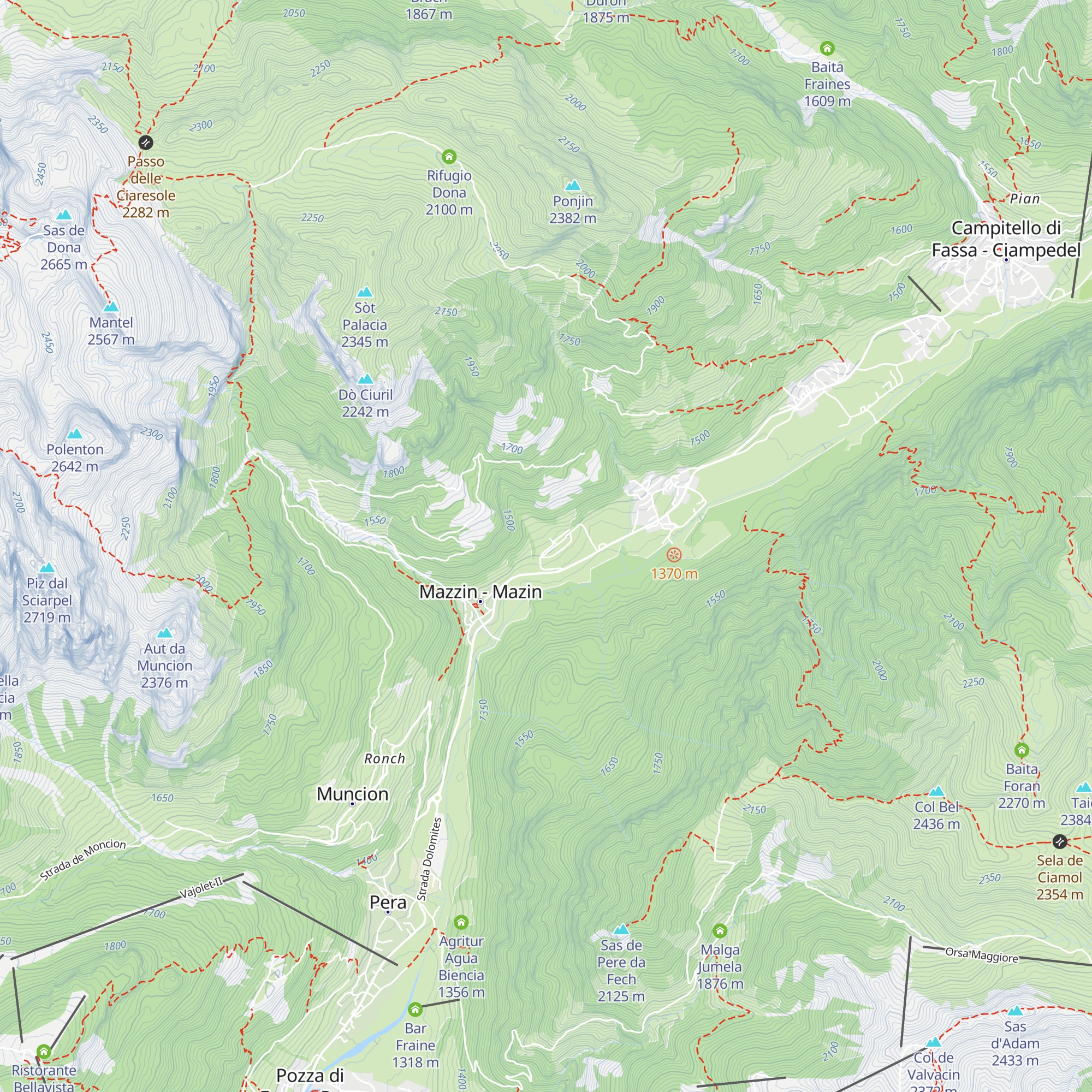 Hotel Regina e Fassa map