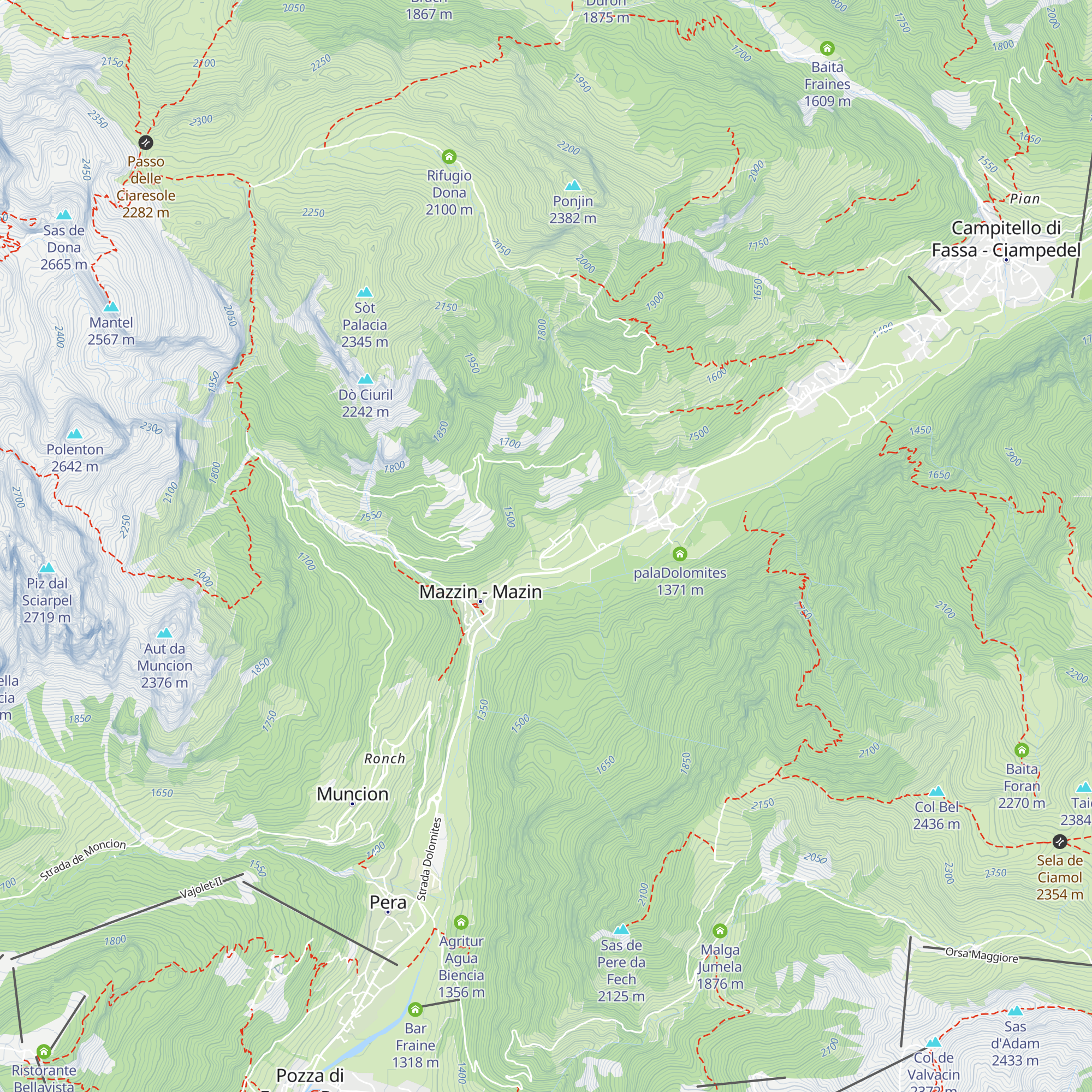 Hotel Regina e Fassa map