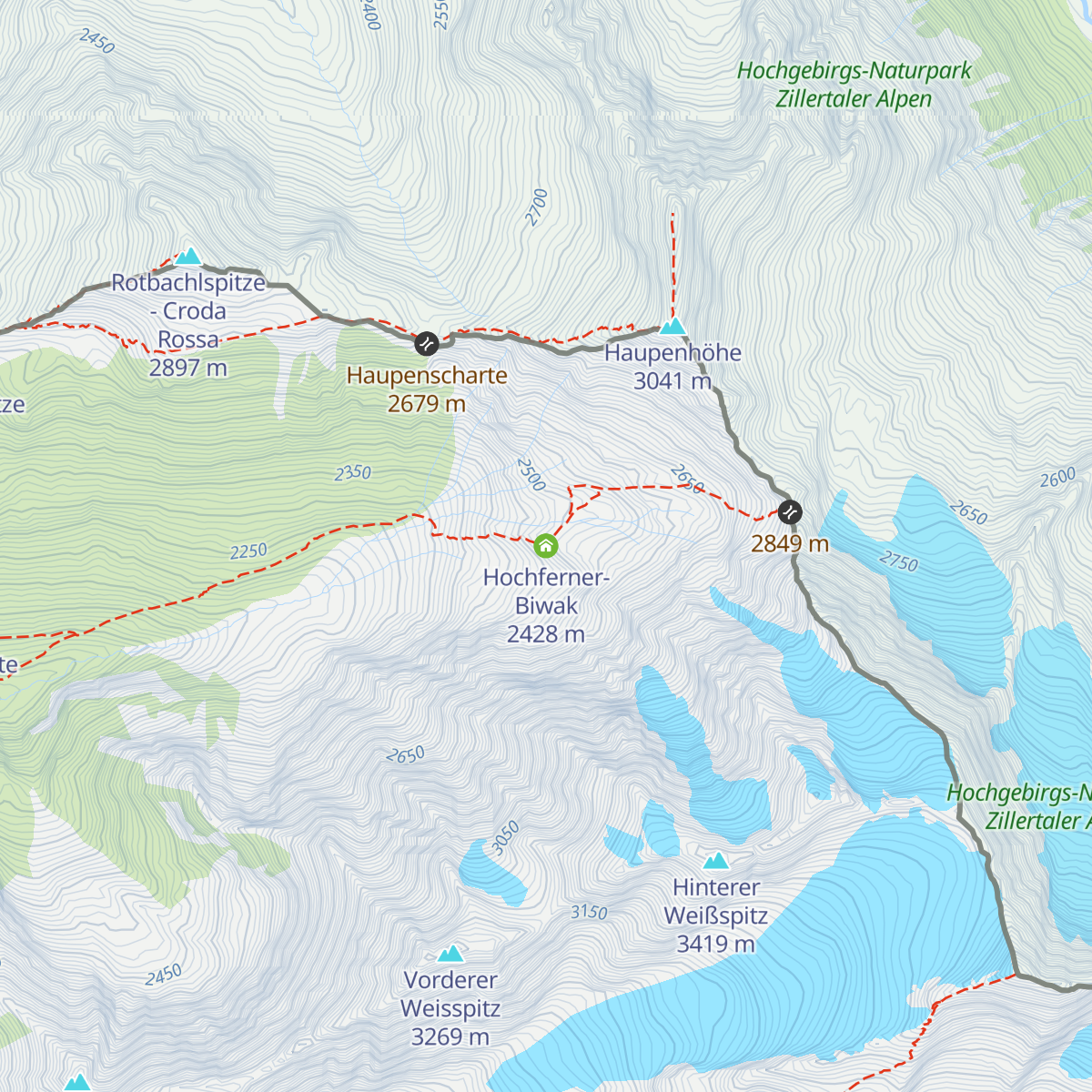 Hochferner-Biwak map