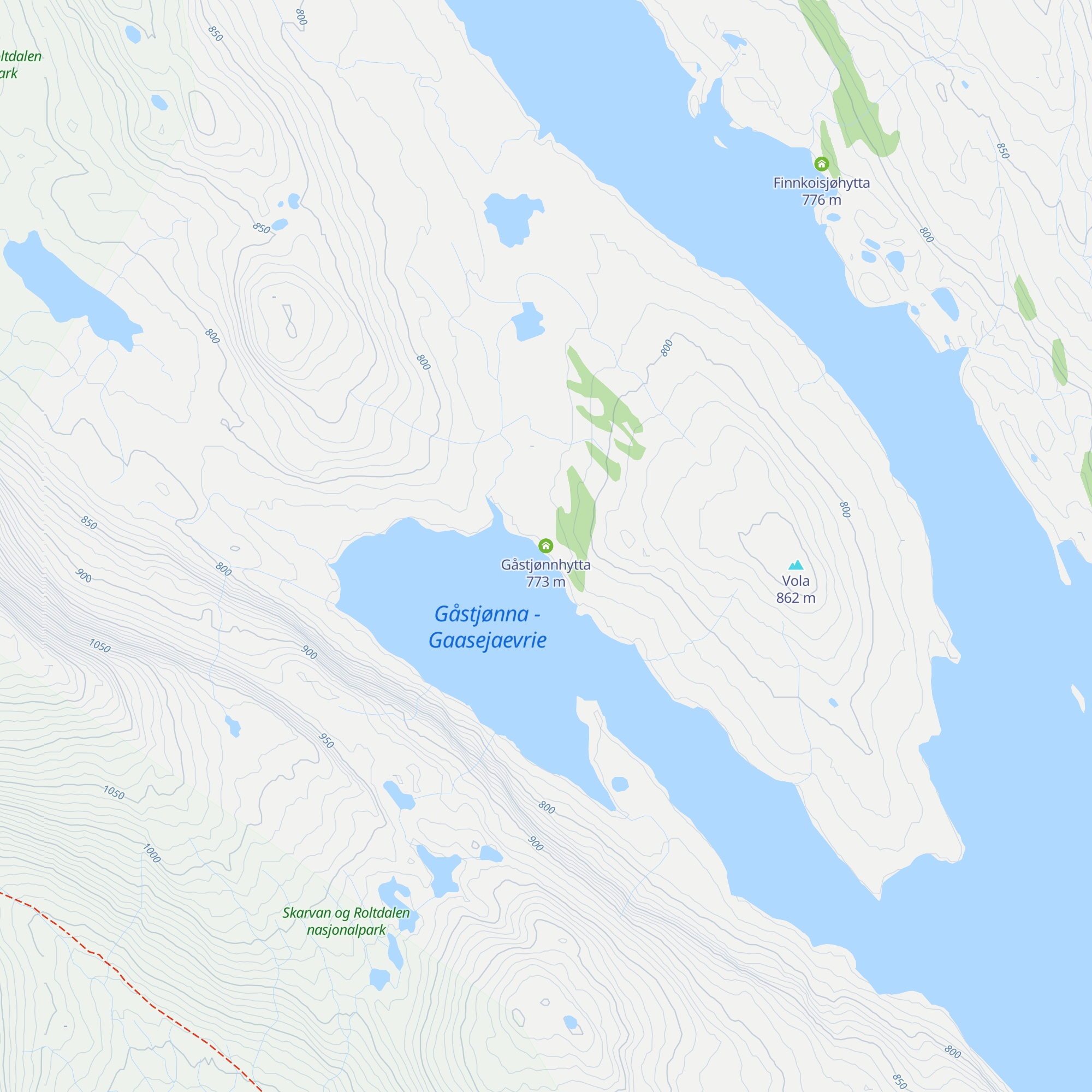 Gåstjønnhytta map