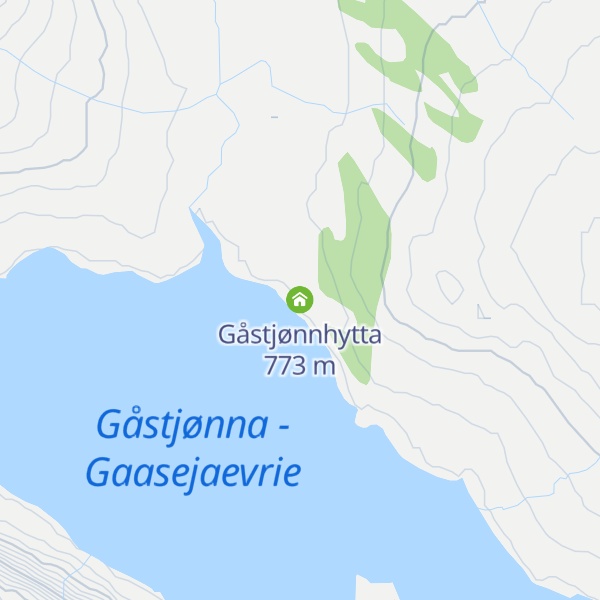 Map of Gåstjønnhytta