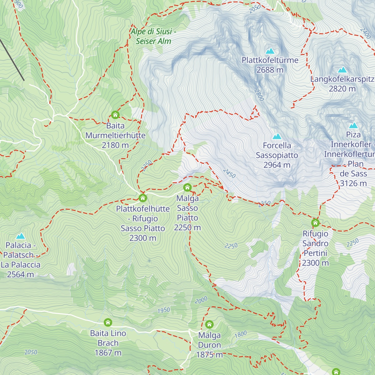Malga Sasso Piatto map