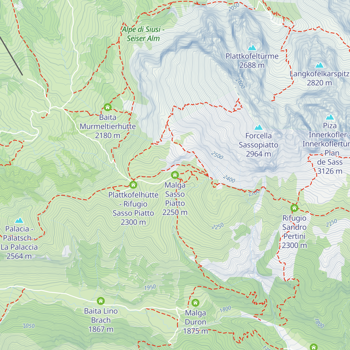 Malga Sasso Piatto map
