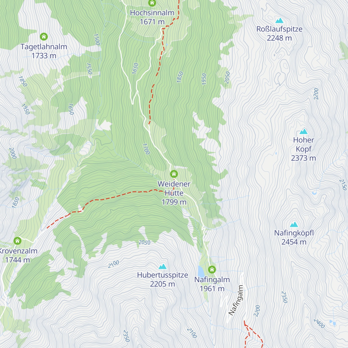 Weidener Hütte map