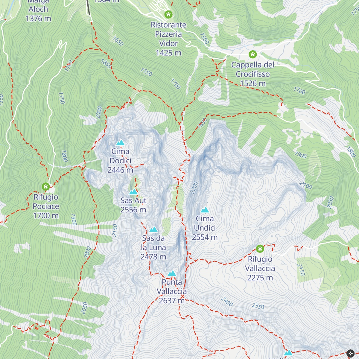Bivacco Donato Zeni map