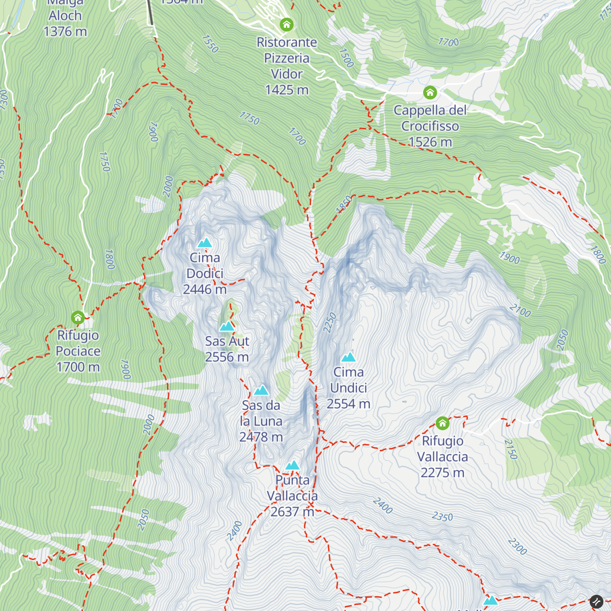 Bivacco Donato Zeni map