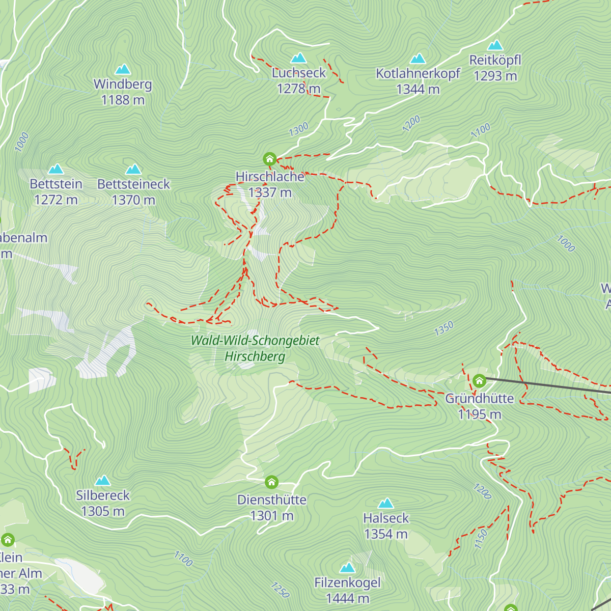 Rauheck-Alm map