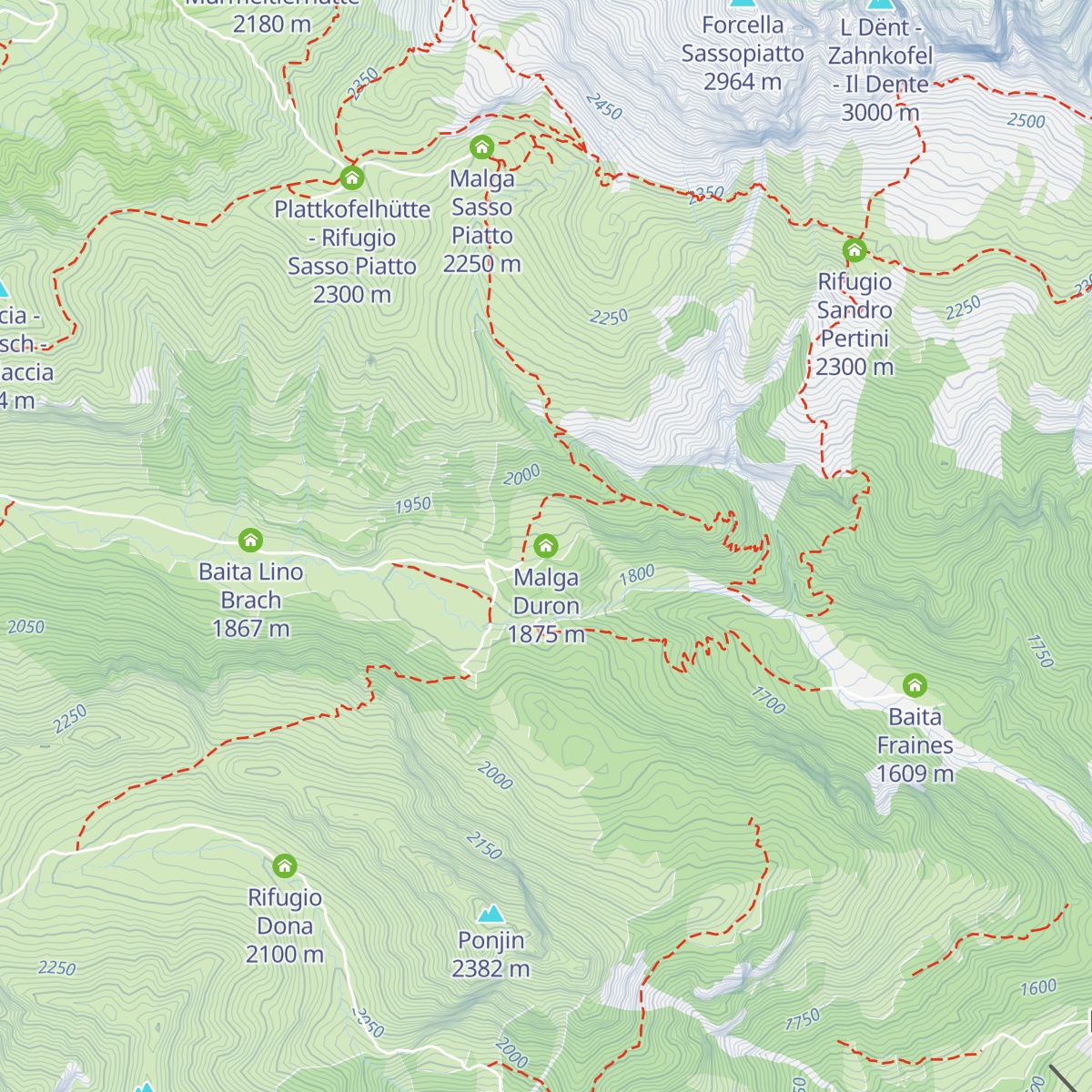 Malga Duron map