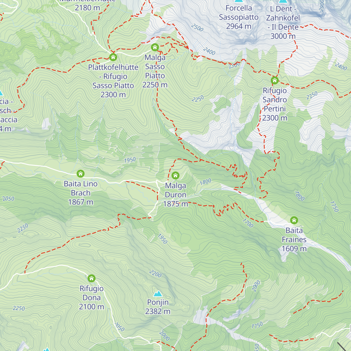 Malga Duron map