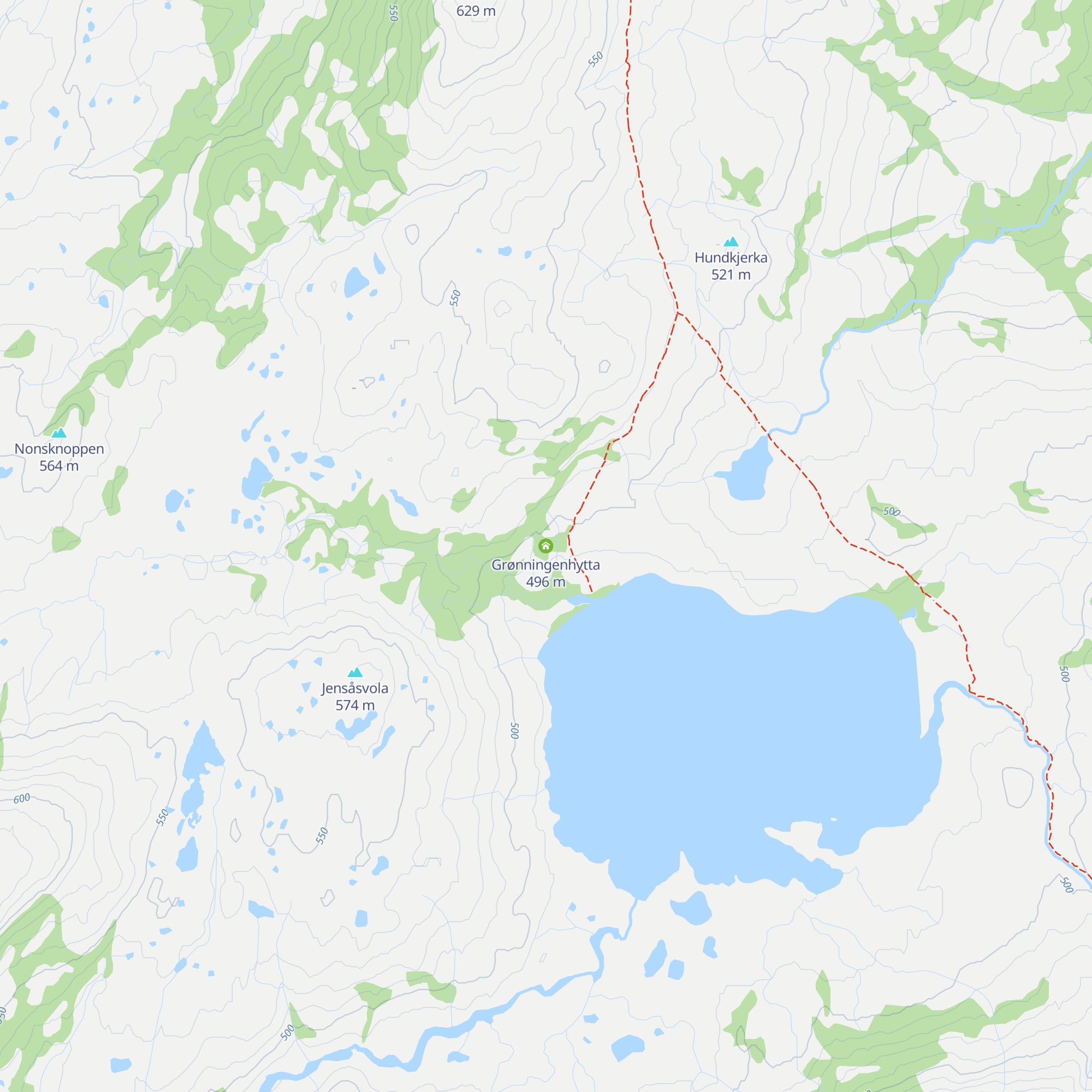Grønningenhytta map