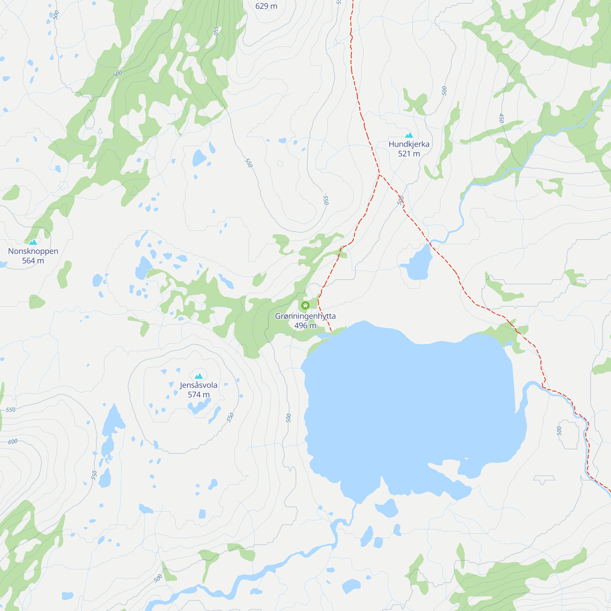 Grønningenhytta map