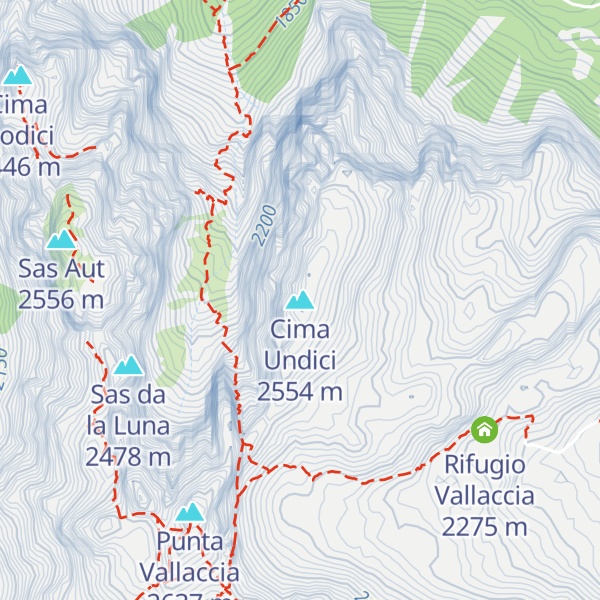 Map of Cima Undici