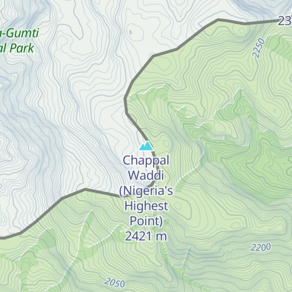 Map of Chappal Waddi (Nigeria's Highest Point)