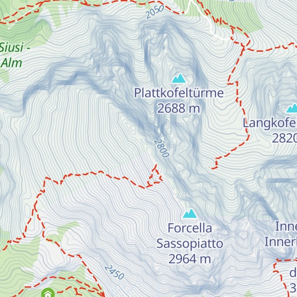 Map of Sasplat - Plattkofel - Sasso Piatto