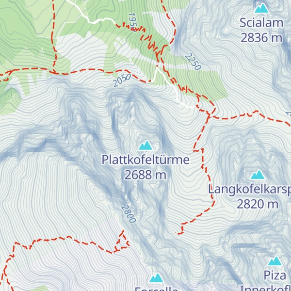 Map of Plattkofeltürme