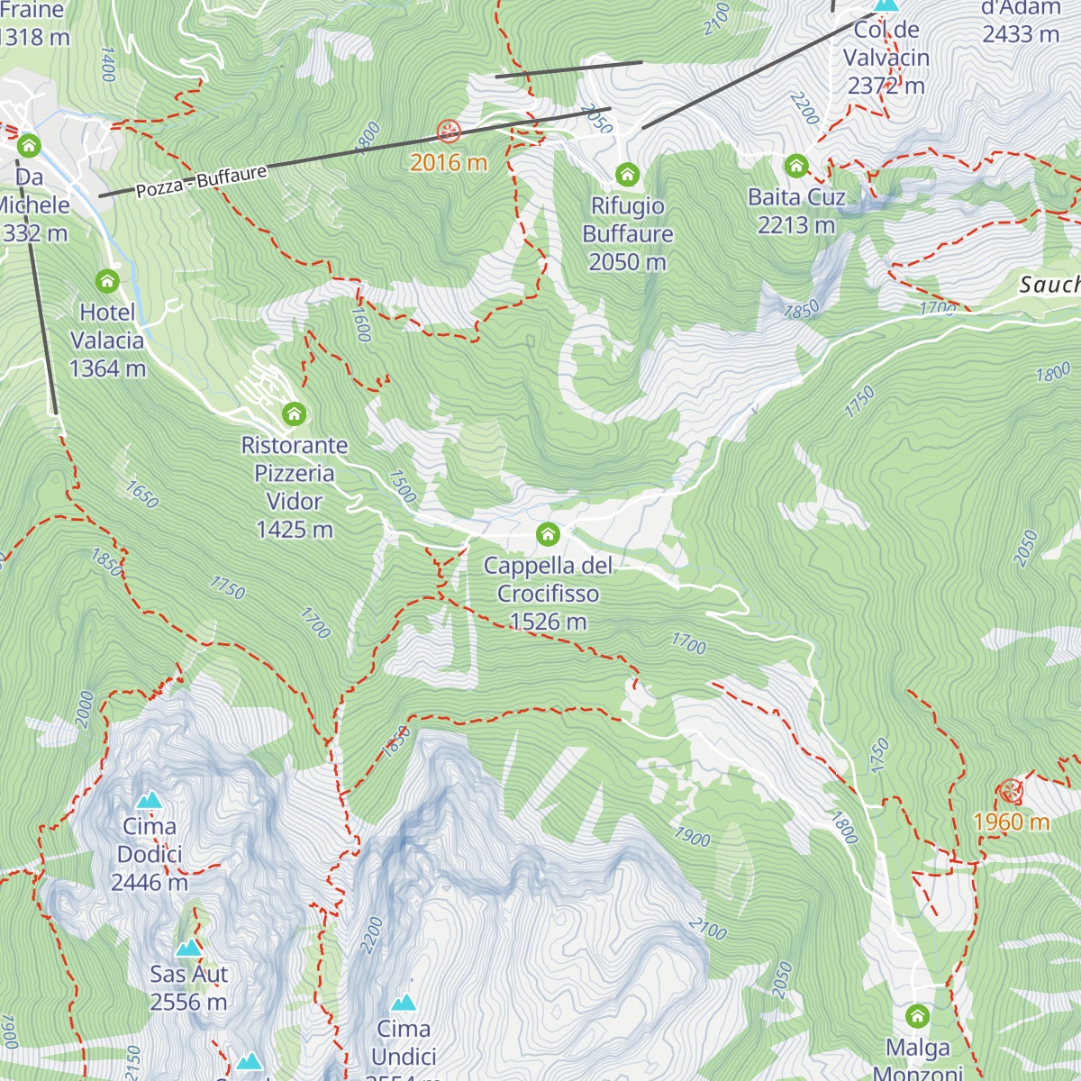 Malga Crocifisso map