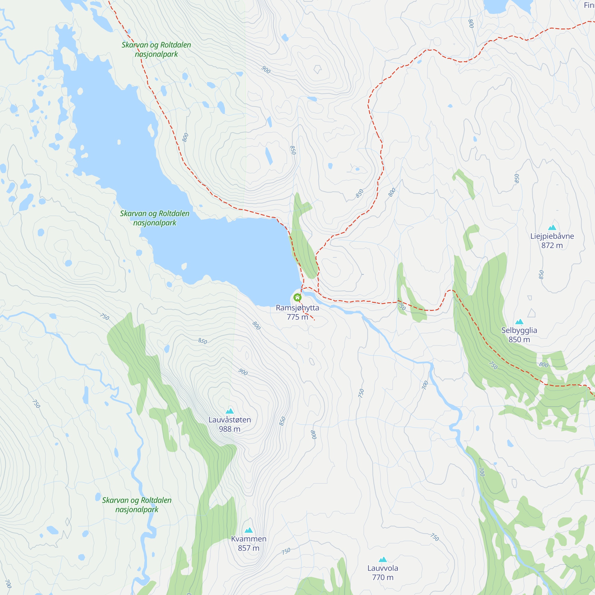 Ramsjøhytta map