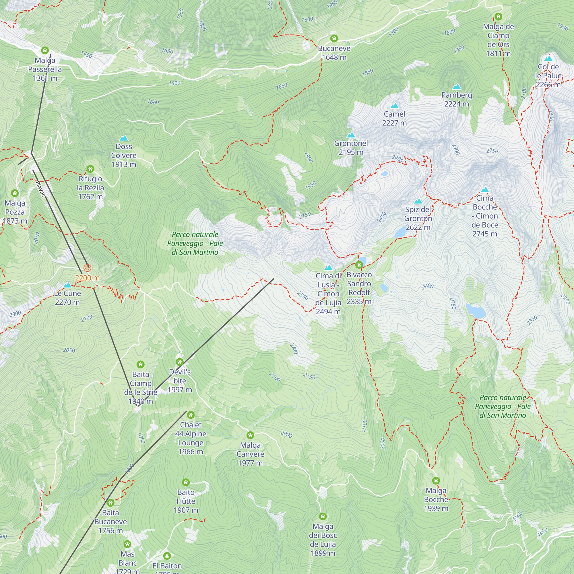 Baic del Lasté map